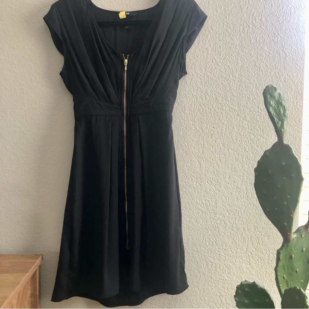 H&M Black Front Zip Dress